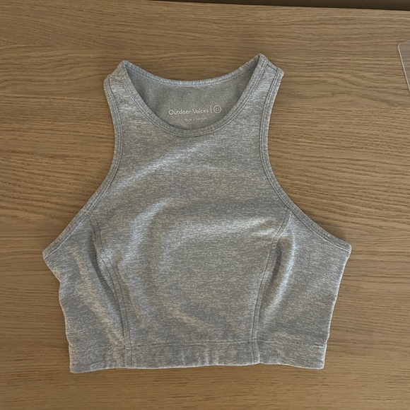 Outdoor Voices Athena Crop Top in dove XS - Picture 2 of 3